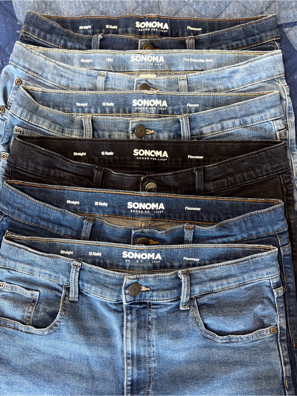 Bundle 6 Sonoma Goods ForLife®Straight-Fit Flexwear Denim Jeans husky for boys
